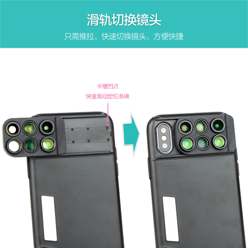 蘋果iPhoneX手機殼外置鏡頭廣角魚眼微距3合1單反自拍照攝影特效